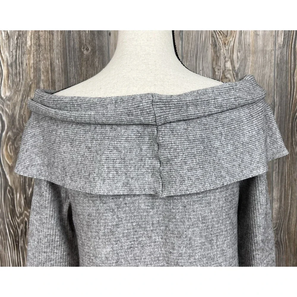 Seraphine Maternity Sweater Grey Knit Cowl Neck MED Soft‎ Cozy Warm Winter Chic - Picture 6 of 14